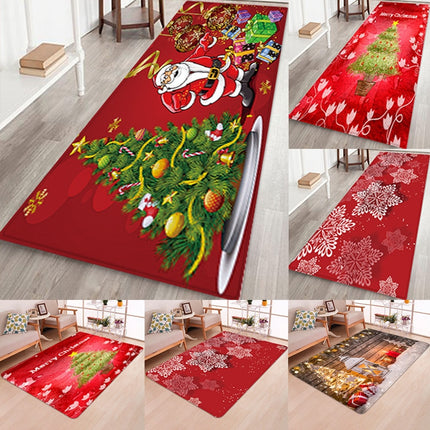 Christmas Santa Claus Anti-slip Kitchen Dining Room Fireplace Floor Mat